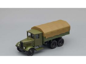 Грузовик ЯГ-10 бортовой с тентом (оливковый светлый)-фото1
