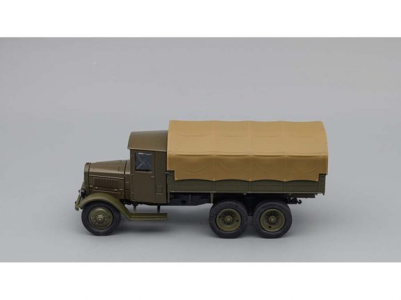 Грузовик ЯГ-10 бортовой с тентом (оливковый темный)-фото5
