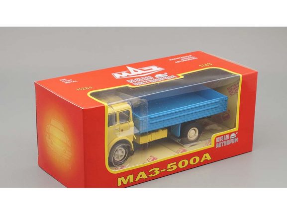 Грузовик МАЗ-500А бортовой (желтый/голубой)-фото5