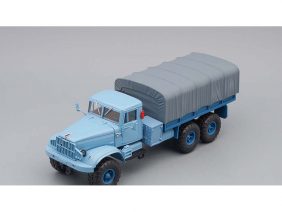 Грузовик КрАЗ-255Б1 бортовой с тентом (1967) (голубой)-фото1