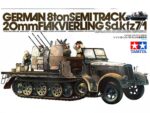 Немецкий полугусеничный тягач Sd.Kfz.7/1 с 20мм зенитной установкой-фото1