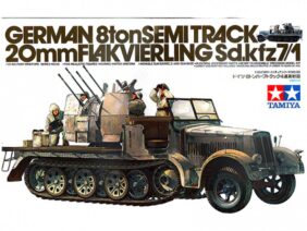 Немецкий полугусеничный тягач Sd.Kfz.7/1 с 20мм зенитной установкой-фото1