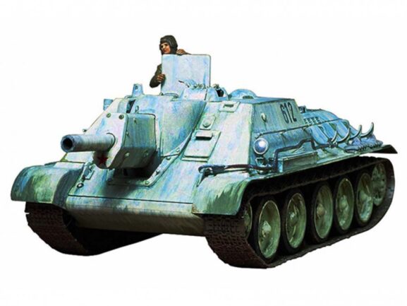 Советское штурмовое орудие САУ СУ-122 с 1 фигурой-фото2