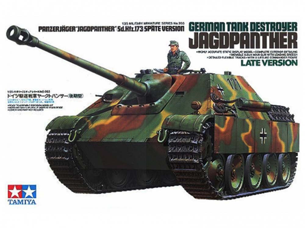 Купить сборную модель САУ Sd.Kfz.173 Jagdpanther (Ягдпантера) с 1 фигурой, масштаб 1:35 (Tamiya)-фото1 Немецкий тяжелый истребитель танков САУ Sd.Kfz.173 Jagdpanther (Ягдпантера) с 1 фигурой-фото1
