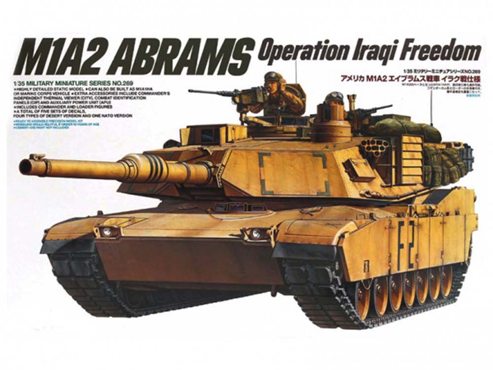 Купить сборную модель танка M1A2 Abrams (Абрамс) OIF, масштаб 1:35 (Tamiya)-фото1 Американский основной боевой танк M1A2 Abrams (Абрамс) OIF-фото1