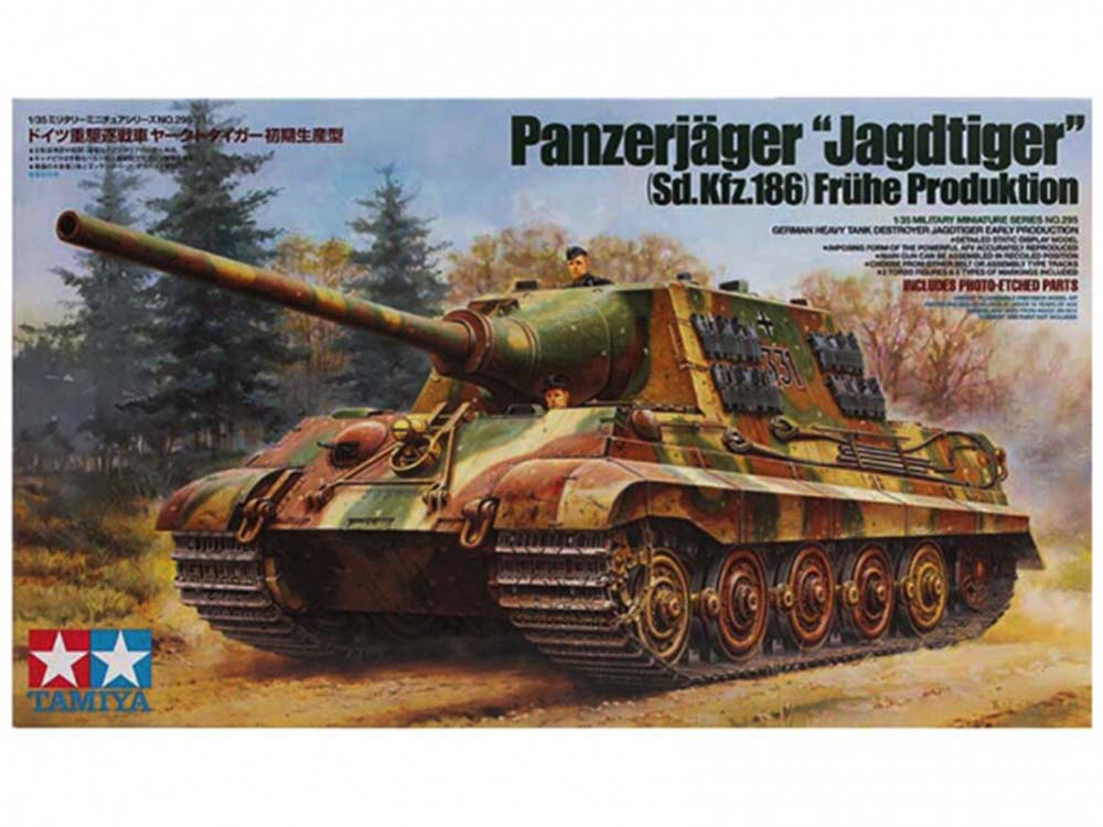 Купить сборную модель САУ Sd.Kfz.186 Jagdtiger (Ягдтигр), масштаб 1:35 (Tamiya)-фото1 Немецкий тяжелый истребитель танков САУ Sd.Kfz.186 Jagdtiger (Ягдтигр) (Tamiya)-фото1