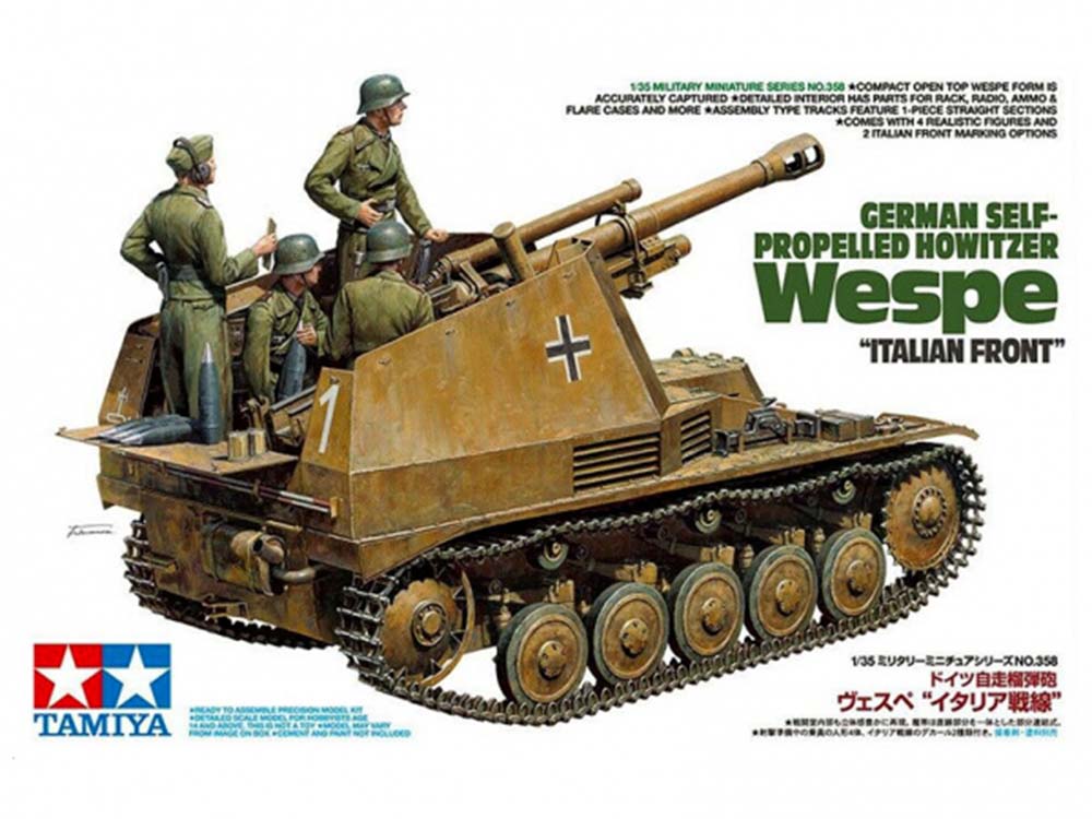 Купить сборную модель САУ Sd.Kfz.124 Wespe (Итальянский фронт), масштаб 1:35 (Tamiya)-фото1 Немецкая самоходная гаубица САУ Sd.Kfz.124 Wespe (Итальянский фронт)-фото1