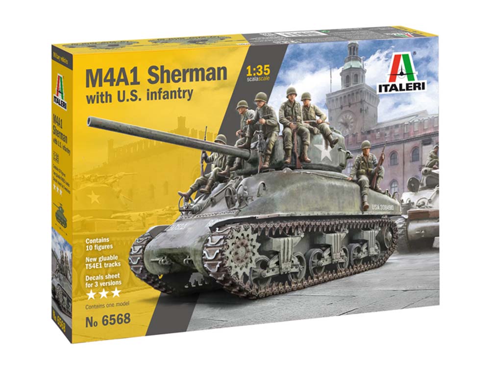 Американский средний танк M4A1 Sherman (Шерман) с пехотой-фото1