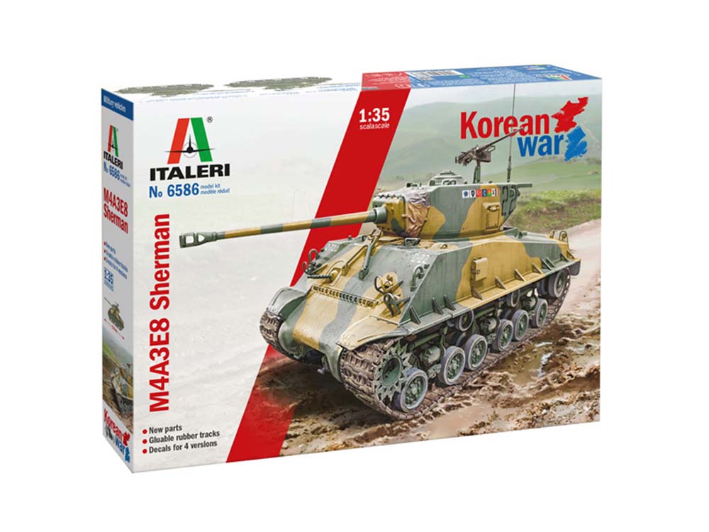 Купить сборную модель танка M4A3E8 Sherman (Шерман) (Корейская война), масштаб 1:35 (Italeri)-фото1 Американский средний танк M4A3E8 Sherman (Шерман) (Корейская война)-фото1