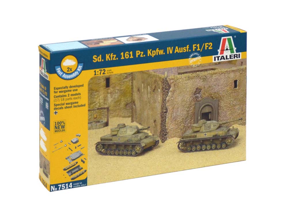 Купить сборную модель танка Pz.Kpfw.IV Ausf.F1/F2 (T-IV), масштаб 1:72 (Italeri)-фото1 Немецкий средний танк Pz.Kpfw.IV Ausf.F1/F2 (T-IV)-фото1