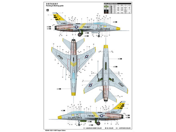 Американский истребитель North American F-100F Super Sabre (1:32)-фото16