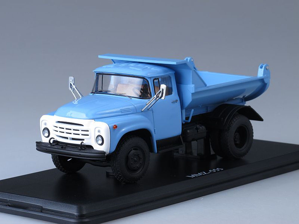 Самосвал ММЗ-555 (ЗИЛ-130) поздний 1979 год (голубой)-фото1