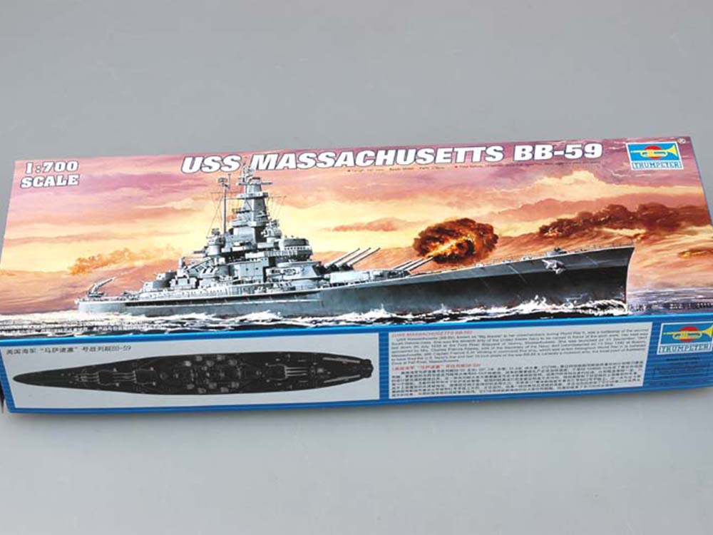 Купить сборную модель линкора USS Massachusetts BB-59 (Массачусетс), масштаб 1:700 (Trumpeter)-фото1 Американский линкор USS Massachusetts BB-59 (Массачусетс) (1:700)-фото1