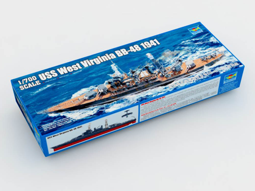 Купить сборную модель линкора USS West Virginia BB-48 1941 (Вест Вирджиния), масштаб 1:700 (Trumpeter)-фото1 Американский линкор USS West Virginia BB-48 1941 (Вест Вирджиния)-фото1