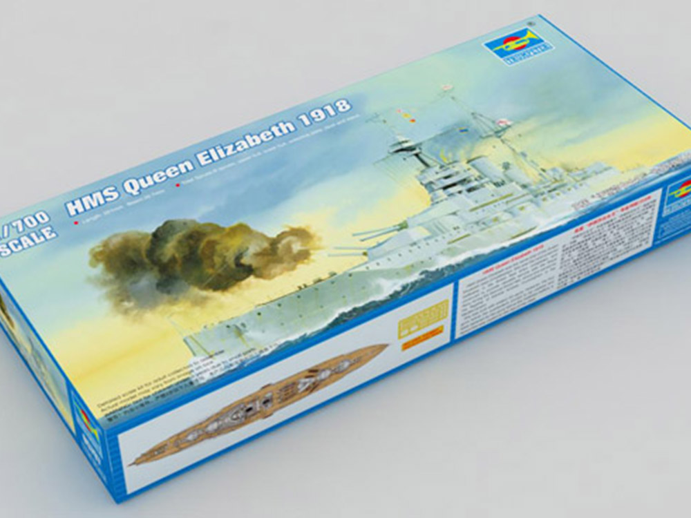 Купить сборную модель линкора HMS Queen Elizabeth 1918 (Куин Элизабет), масштаб 1:700 (Trumpeter)-фото1 Британский линкор HMS Queen Elizabeth 1918 (Куин Элизабет)-фото1
