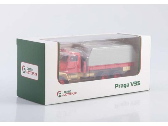 Грузовик Praga V3S бортовой (с тентом) красно-желтый-фото2