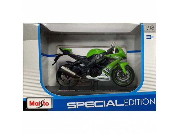 Мотоцикл Kawasaki Ninja ZX-10R Black-Green (1:18)-фото14