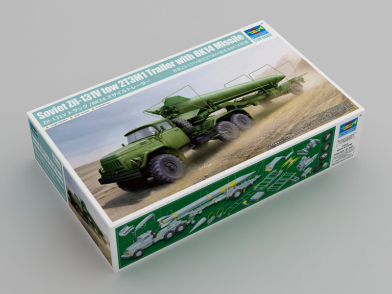 01081-zil-131v-2t33m1-8k14-trumpeter-1.jpg Седельный тягач ЗИЛ-131В с прицепом 2Т3М1 и ракетой 8К14 — изображение 1