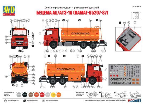 Бензовоз Бецема АЦ/АТЗ-16 (КАМАЗ-65207-87) (AVD Models) — изображение 20
