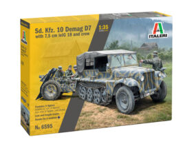 Немецкий полугусеничный тягач Sd.Kfz.10 Demag D7 с пушкой 7.5 leIG 18 и расчетом