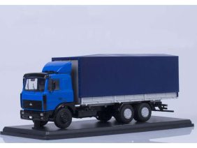 Грузовик МАЗ-6303 бортовой с тентом (синий/серый)