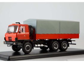 Грузовик Tatra-815V26 бортовой с тентом (красный/серый)