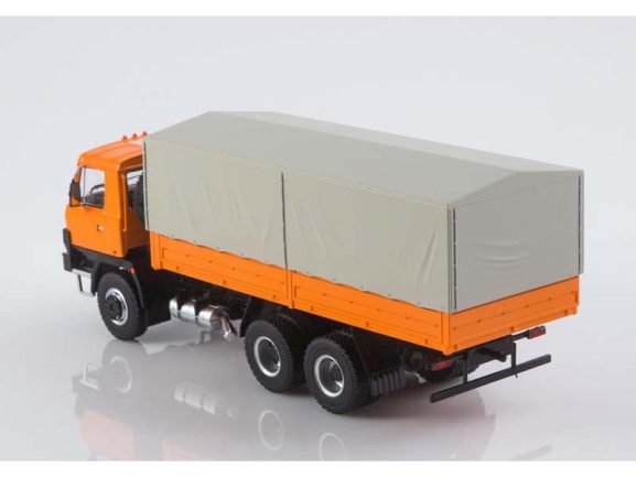 Грузовик Tatra-815V26 бортовой с тентом (оранжевый/серый) — изображение 4