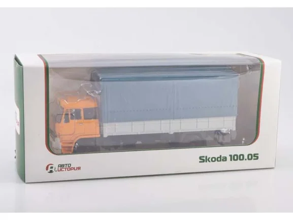 Грузовик Skoda-100.05 бортовой с тентом (оранжевый/серый) — изображение 7